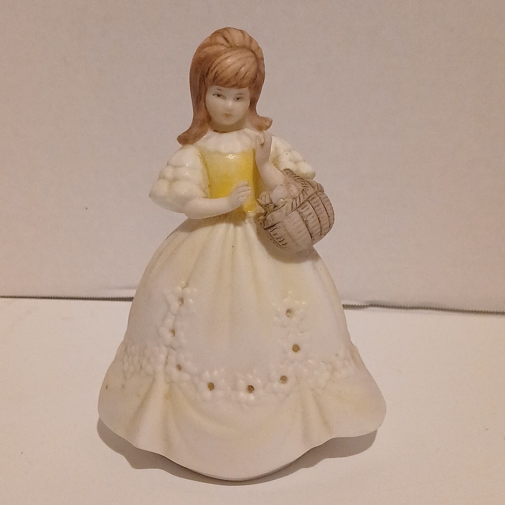 Vintage Porcelain Ardalt Verithin Figurine with Basket Air Freshener Pomander